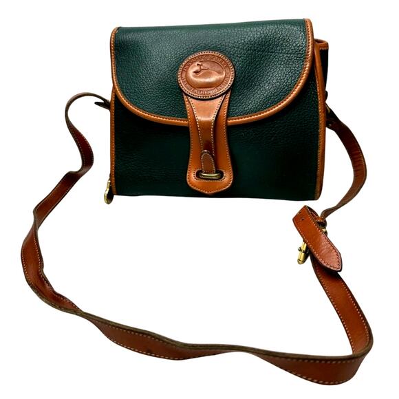 Dooney & Bourke Green Calvary Equestrian Flap All Weather Leather Crossbody Bag - Picture 1 of 16